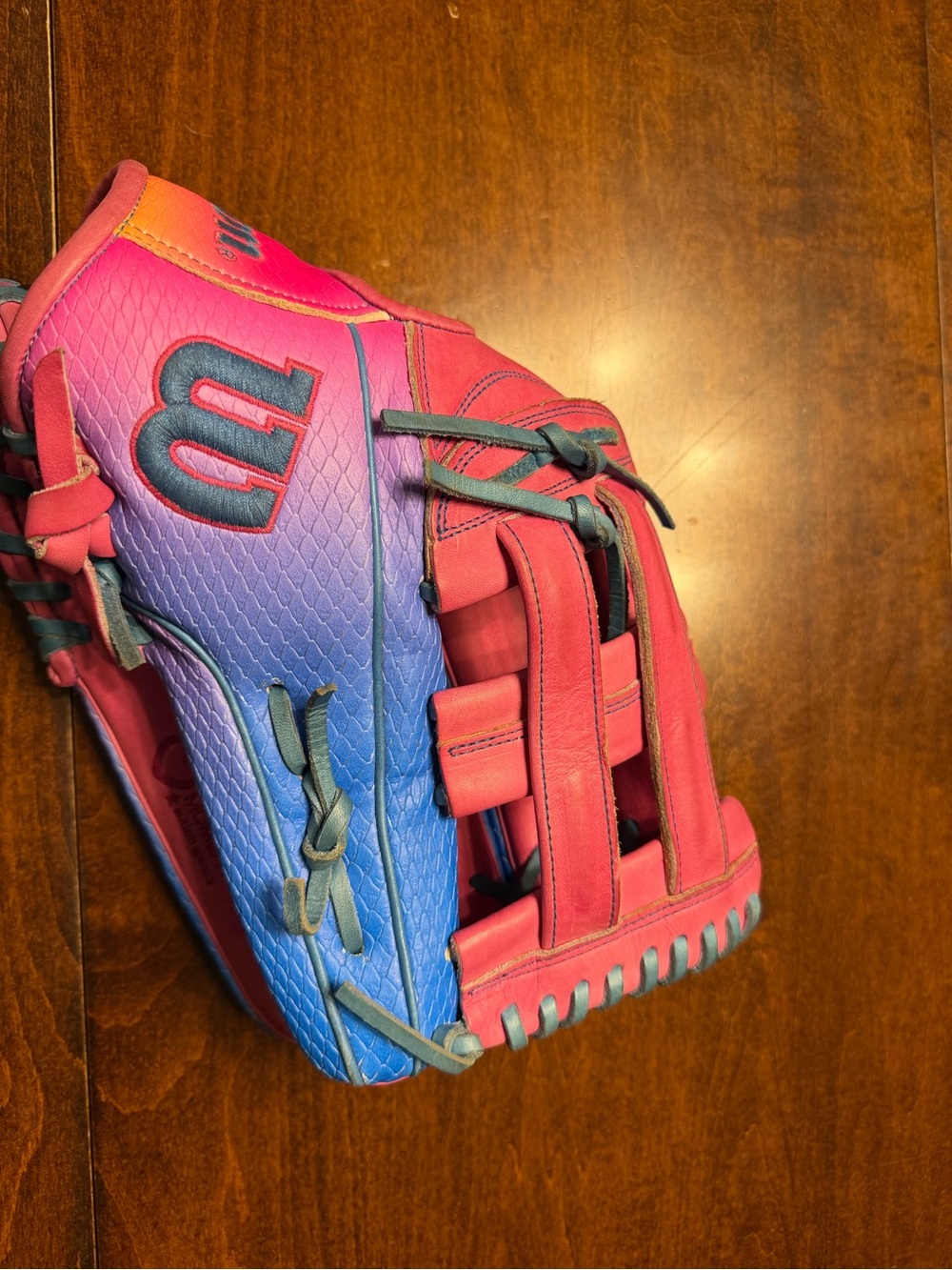 Wilson A2000 1777 Pink to Blue Gradient baseball autism speaks Glove *rare*